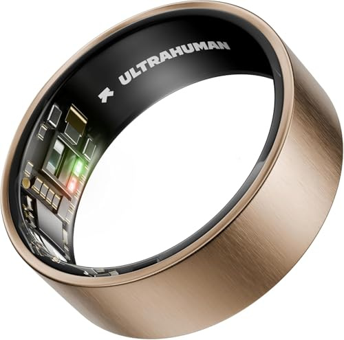 ULTRAHUMAN Ring AIR (Certificado Renovado) – Smart Ring Health Tracker Size First Size Kit de seguimiento del sueño, anillo inteligente para hombres/mujeres, rastreador de fitness (oro rosa cepillado