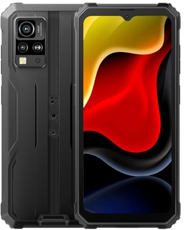 Blackview BV4800 SE | Rugged Smartphone LTE | 6,56 HD+ IPS 90Hz | 12GB RAM + 64GB (2TB) | 5100mAh | 16MP + 8MP | NFC | Android 15 | Dual SIM | IP68 IP69K & MIL-STD-810H | 2 Jahre Garantie | Schwarz