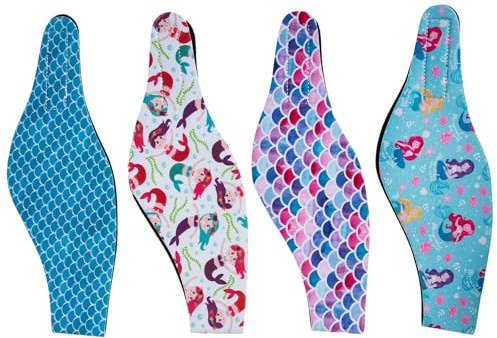 Homoyoyo 4pcs Adjustable Waterproof Swim Headbands with Ear Protectors, Neoprene Swimming Ear Covers for Women, Shower Headbands for Water Sports and Bathing Use Random Style