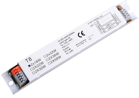 Reattori per lampade fluorescenti, Alimentatore elettronico T8 2x18/30/58W, lampada fluorescente(18w)