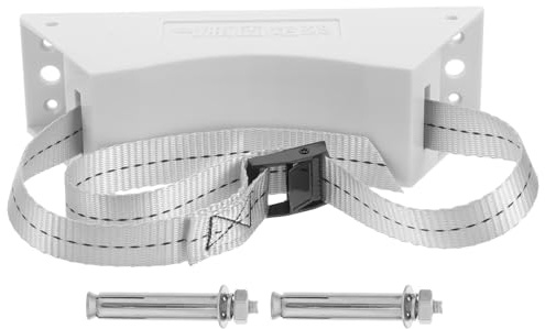 BESTonZON Soporte de Pared para Tanque de Gas de 40l Correa Ajustable y Material Pp para Laboratorios y Barcos, Soporte Seguro para Cilindros