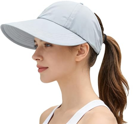 Générique Cappello traspirante | Cappello di protezione solare donna | per madre amica adolescente spiaggia giardino viaggio bicicletta scuola, grigio