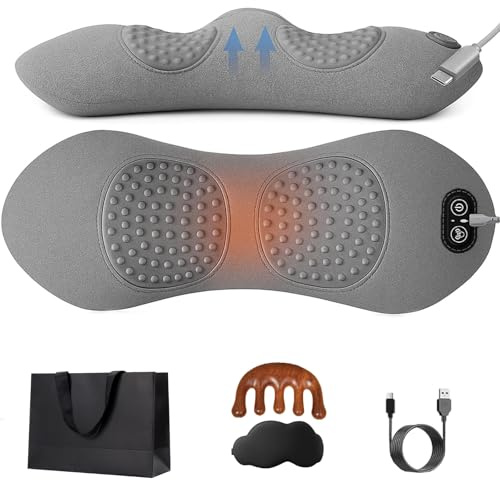 Wirbelfrei - 3 in 1 Therapiekissen, Rückenmassagegerät mit Wärme/Vibration/Lendenwirbelstütze, Ergonomische Rückenstütze for Nacken, Schultern und Rücken (B)
