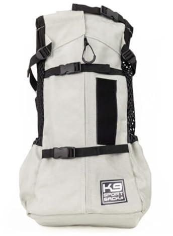 K9 Sport Sack Air 2 - Medium, Light Grey - Ideal for Dogs with 17-19” Back Length - Durable, Breathable Backpack-Style Carrier - Perfect for Walks, Short Hikes & Public Transportation