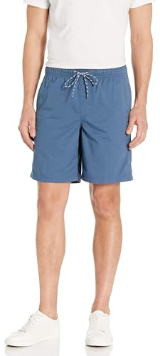 Amazon Essentials Short en Coton à Coupe Décontractée de 20cm avec Taille Élastiquée et Cordon de Serrage Homme, Bleu Profond, XXL