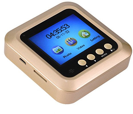 Vetrineinrete® Spioncino digitale schermo da 5 cm per porta d'ingresso monitor telecamera a batterie sicurezza casa bambini occhiello porte 4 led visione notturna 8 x 8 cm W5 C19