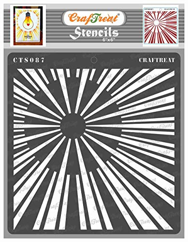 CrafTreat Pochoirs réutilisables à rayons de soleil pour peindre sur bois, murs et carrelage – Rayons de soleil – 15,2 x 15,2 cm – Pochoirs d'art et d'artisanat – Pochoir solaire