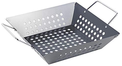 Large Stainless Non-Stick Metal Grill BBQ Barbecue China Woks - 3 Styles Available (Square (W23 x L23 x H8 cm))