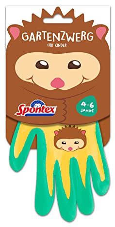 Spontex Guantes de jardinería para niños, ideales para jugar y trabajar en el jardín, con revestimiento de nitrilo, color no seleccionable, 1 par, 4-6 años