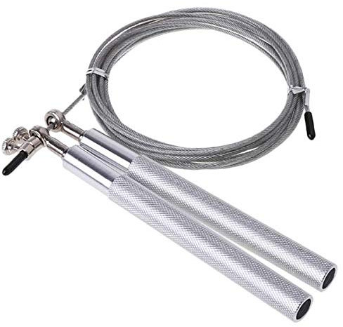 DLRSET Universalseil -Springseil, Professionelle Geschwindigkeit Jump Rope for Boxen Fitness überspringen Training mit Ersatzkabel (Color : Light Grey)