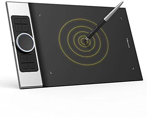 XPPen Grafiktablett Deco Pro MW, 11x6 Zoll, Stifttablett mit Drehrad und 8 Shortcut-Tasten, Bluetooth Zeichentablett mit Batterielos Stift 8192 Druckstufen, 60° Neigung für Android