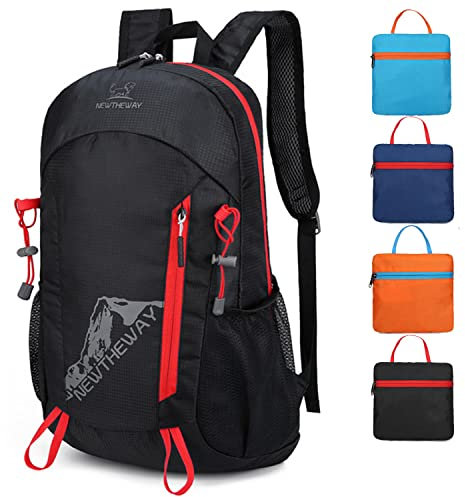Dicspotin Faltbarer Rucksack 20L, Leichter Wanderrucksack Klein Tagesrucksäcke Wasserdicht Reiserucksack Camping Wandern Radfahren Outdoor Packbarer Backpack für Herren Damen