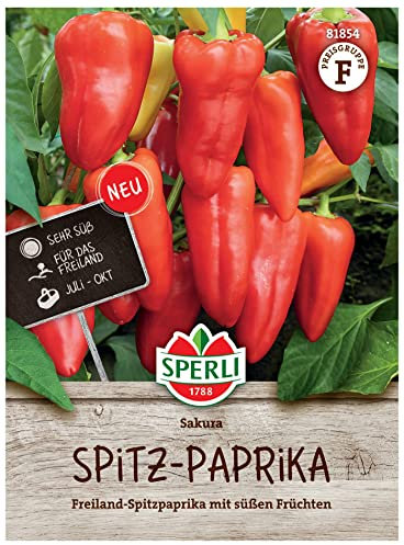 81854 Sperli Premium Paprika Samen Sakura | Spitzpaprika Samen | Besonders Süße Früchte | Paprikasamen | Freiland Geeignet | Paprika Saatgut | Paprika Samen alte Sorten