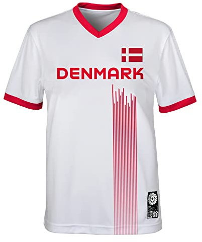 FIFA Maglietta Unisex Ufficiale della Danimarca 2023 per la Coppa del Mondo di Calcio della Danimarca (Confezione da 1)