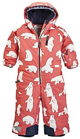 firstinstinct by killtec niños Mono de esquí/traje de nieve con capucha, impermeable FISW 33 MNS ONPC, mineral red, 110, 39910-000