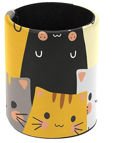 VAPOKF Stiftehalter für Schreibtisch, Stifteköcher, Stiftehalter, Make-up-Pinsel, Aufbewahrung, Schreibtischbedarf, Organizer für Home Office – Katze niedlich