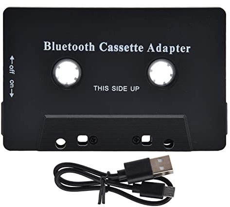 OKJHFD Auto-Kassettenkonverter, Auto-Audio-Bluetooth-Funkkassettenempfänger, Kassettenspieler, Bluetooth 5.0-Kassetten-Aux-Adapter, Hilfskabel-Kassettenadapter, Schwarz