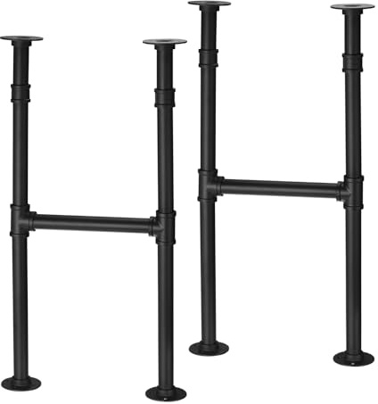 sourcing map Tischbeine, 2er Pack 71 cm - Metall Industrie Rohr Tischbeine Set, für Couchtisch Nachttisch Möbel (Schwarz)