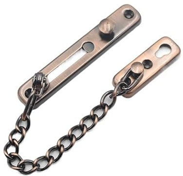 ETomey TüRkette Türkettenschloss Edelstahl Sicherheitskettenschutz Feder Anti-Diebstahl-Presse Heavy Duty poliert Riegel Schraubenschutz Zubehör ohne Bohren (Color : Bronze)