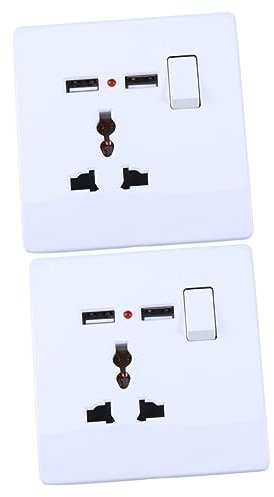 Gadpiparty 2 Stück Universal 2a Dual Usb Wandsteckdose Ladegerät U Ladegerät Weiß Ladegerät 3 Steckdose Flammbeständiges Material