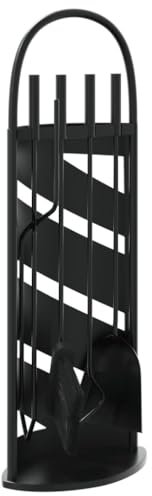 vidaXL Set Attrezzi per Caminetto 5 pz 23x15x66 cm in Acciaio