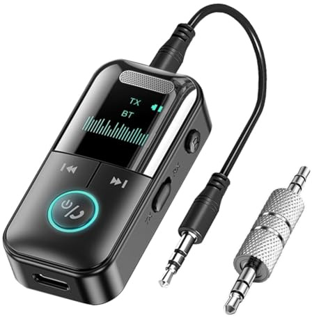Begchy Transmetteur récepteur Bluetooth 5.4 sans auxiliaire adaptateur Bluetooth pour TV/avion/voiture/HiFi/haut-parleur avec adaptateur audio