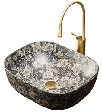 yixinzi-2024 Waschbecken Außenterrasse Hochwertiges Kunst-Aufsatzbecken Haushaltswaschbecken for Badezimmer Waschbecken im Retro-Stil Aufsatzwaschbecken