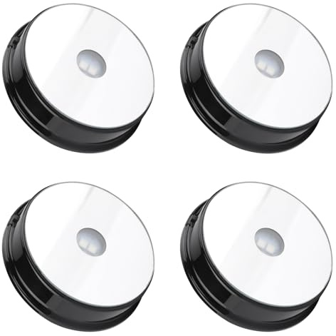 Ausla Lot de 4 supports à LED ronds en plastique à sept couleurs - Lumière colorée - Pour bouteilles en verre, art en cristal, figurines, décoration d'intérieur