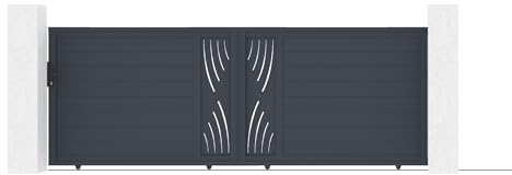 Casanoov Puerta corredera exterior​ 4m VELETA Alt.140cm aluminio gris
