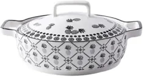 SHEDIE Baking Pans,Baking Tray,CreativeBaking Tray,with Lid Ceramic Double Ear Baking Pan Baked Rice Baking Tableware Set Kitchen Bakeware Cake Mold Baking