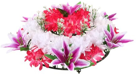 Cabilock Ghirlanda Di Fiori Artificiali Per Ghirlanda Funebre Per Cimitero Simulazione Realistica Piccole Dimensioni Per Decorazioni Cimiteriali Colore Casuale