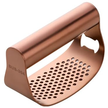 1 presse-ail manuel en acier inoxydable doré à bascule presse gingembre presse ouvre-boîte outils de cuisine (or rose)