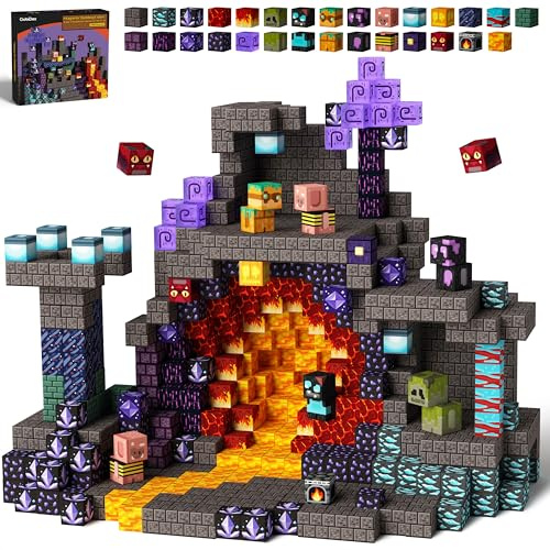 GobiDex Magnetic Blocks, Building Toys Game-Based Build Magwonder Cave World with Magnet Construction Toys STEM Sensory Gift for Boys Girls Birthday