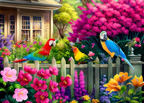 Puzzle 500 Teile für Erwachsene,Puzzle klassisches Lernspiel-Garten-Eisvogel-Wunderschönes Dekoration Geschenke