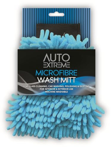 1x Microfibre Noodle Wash Mitt, Car Wash Mitt for Washing & Cleaning, Glass Polishing, Dusting for Car Cleaning Products, Microfibre mitt Cloth Car Use