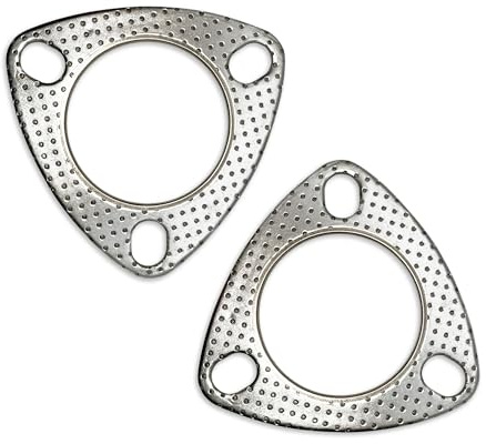 YGQ 2.25 Inch Exhaust Gasket 3-Bolt 57mm Flange High Temperature Graphite w/Fire Ring Replacement 2 Pcs