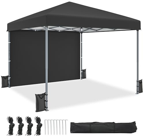 YITAHOME Pop-Up-Pavillon mit Netzseiten, 3x3Meter, höhenverstellbar, Doppeldach, Festzelt, Pavillon mit Aufbewahrungstasche, für Garten, Hinterhof, Terrasse, Party Freien, Camping, Märkte,
