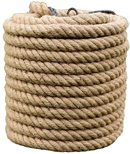 BgnEhRfL Cuerda,Cordel, Cuerda de cáñamo, Cuerda de Yute, Cordel de Yute, Cuerda de cáñamo Natural, Cordel Resistente, for jardín, Regalos, Manualidades.(10m,20mm)