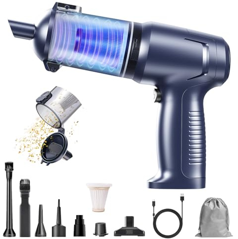 HAUSMEISTER Airflex Pro Car Vacuum Portable Cordless, 20000PA Handheld Vacuum Cleaner,Mini Vacuum Cleaner w/Type-C Fast Charge for Car, Home & Outdoor(Navy Blue)