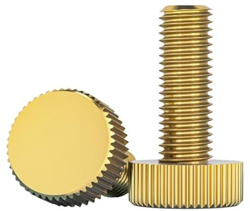 XUXPFJ 2-10 STÜCKE gerändelte Messing-Flachkopf-Rändelschrauben handfest M3 M4 M5 M6 * 4/5/6/8/10/12/16/20/25(M6x12 5pcs)