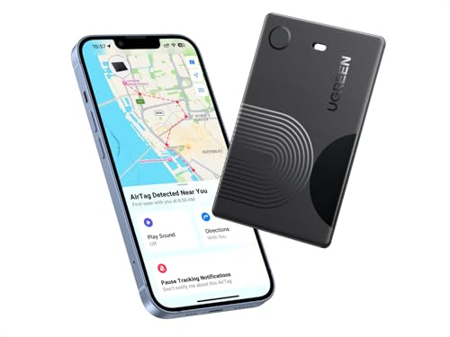 UGREEN FineTrack Slim Wallet Localizador Tag IP68 100dB (Solo iOS) | Compatible con Find My, Resistencia al Agua IP68, Alarma 100dB Tracker, para Carteras Pasaportes Equipaje