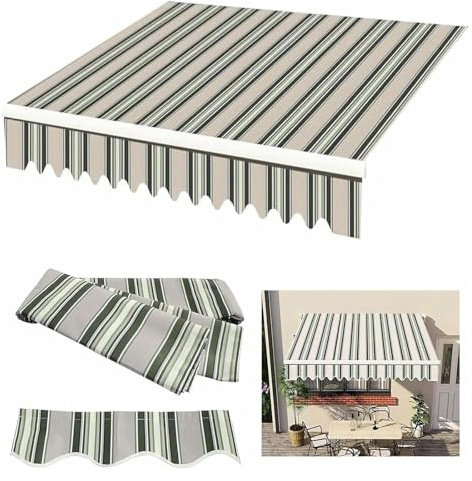 Tenda avvolgibile manuale avvolgibile per patio, 6 x 4 m, parasole per finestre, porte, negozi, ristoranti e caffetterie, soluzione di protezione per esterni