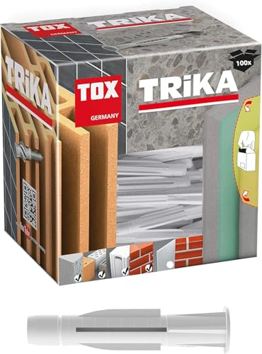 TOX Allzweckdübel mit Kragen Trika 6 x 51 mm M, Dübel für fast alle Baustoffe, 100 Stück, 011100061
