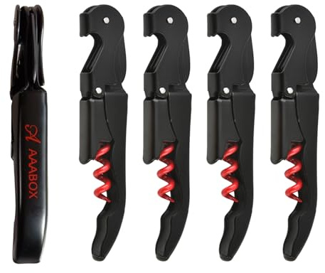 20 Stück Kellnermesser，3-in-1 Flaschenöffner,Upgraded Heavy Duty Edelstahl Korkenzieher Wein,Weinöffner für Sommeliers Kellner und Barkeeper(Rot+Schwarz)