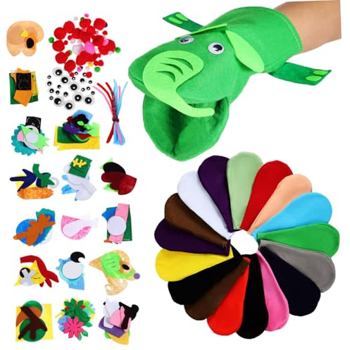 VICASKY Filzhandpuppen Puppenbausatz Für DIY Handpuppen Mit Materialien Basteln Für Filzpuppen Nähsets Zubehör