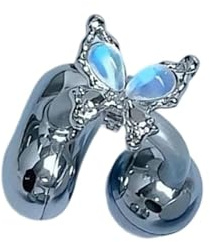 WKabnkn Strass étincelants en forme de papillon pour écouteurs, bijoux en métal, breloque à clip d'oreille, pas besoin d'outil pour une personnalisation rapide des breloques d'écouteurs