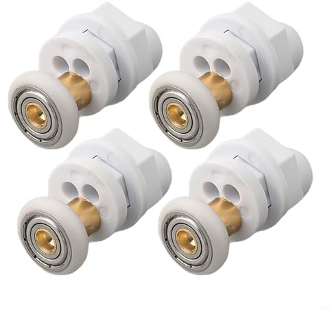 Duschtürrollen-Set mit 4 leicht gleitenden Rollen für 8 mm Glas, kompatibel mit Dusch- und Dampfkabinen (19 mm)