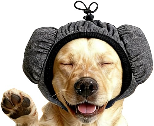Erconsso Casque antibruit pour chiens, casque anti-bruit réglable pour chien, protection auditive pour le toilettage, orage, visite vétérinaire, voyage, marche, bain, douche, S/M/L
