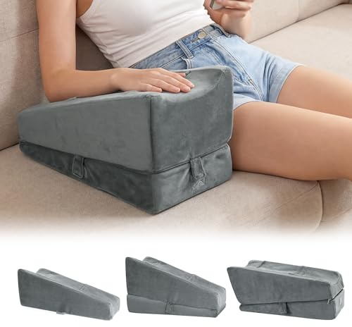 TOPROUD 2-in-1 Armkissen höhenverstellbar mit Taschen – Ergonomisches Keilkissen zur Armablage & Entlastung, Stützkissen für Ellenbogen & Unterarm, ideal für langes Sitzen, Lesen & Entspannen