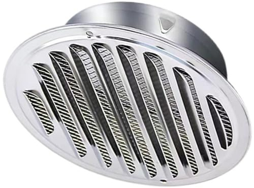 Ipetboom Stainless Steel Rainproof Vent Hood Cover 80mm Flat Air Vent Cap with Screen Mesh Bathroom Exhaust